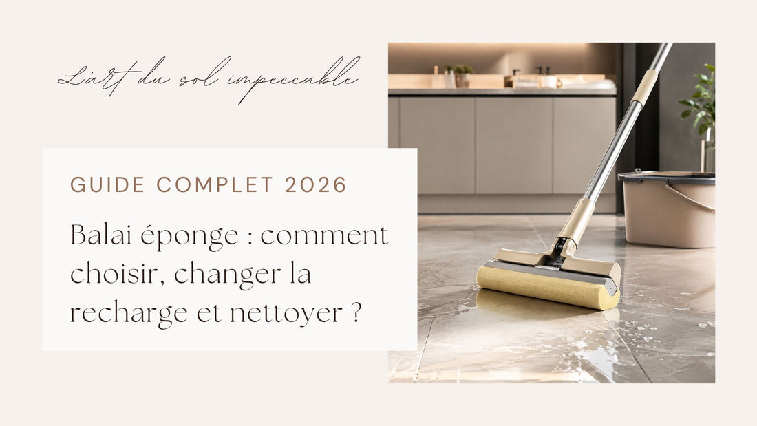 Balai éponge auto-essorant à long manche pour nettoyer les sols sans effort