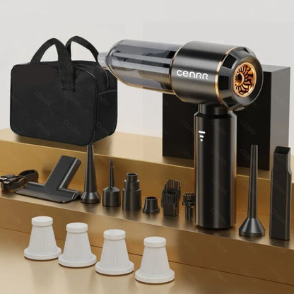 aspirateur pour voiture sans fil noir avec sac de rangement