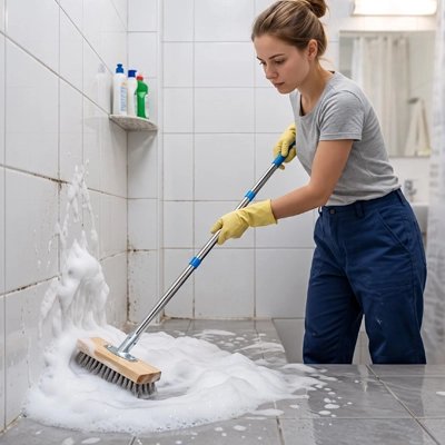 Balai brosse​ efficace pour un nettoyage en profondeur de la salle de bain