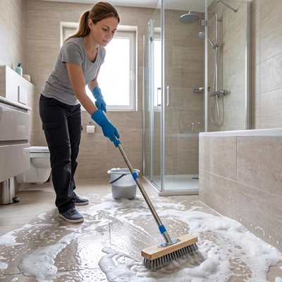 Balai brosse​ en acier inoxydable utilisation ergonomique