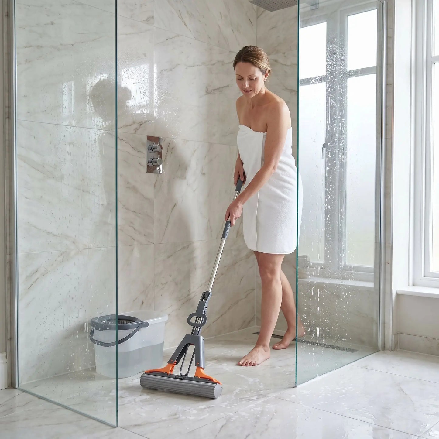 balai éponge serpillère pour nettoyer et absorber la salle de bain et cabine de douche