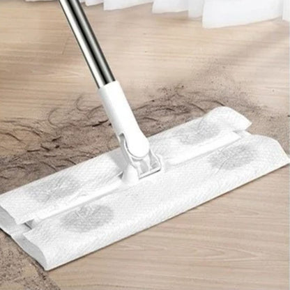 balai plat avec lingettes microfibres jetables anti allergènes et anti poussières