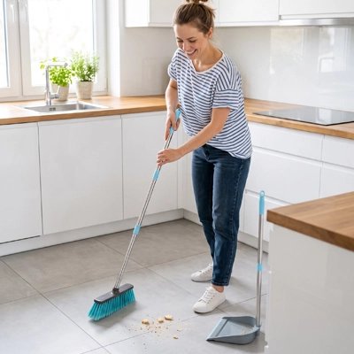 Balai pour intérieur à manche télescopique