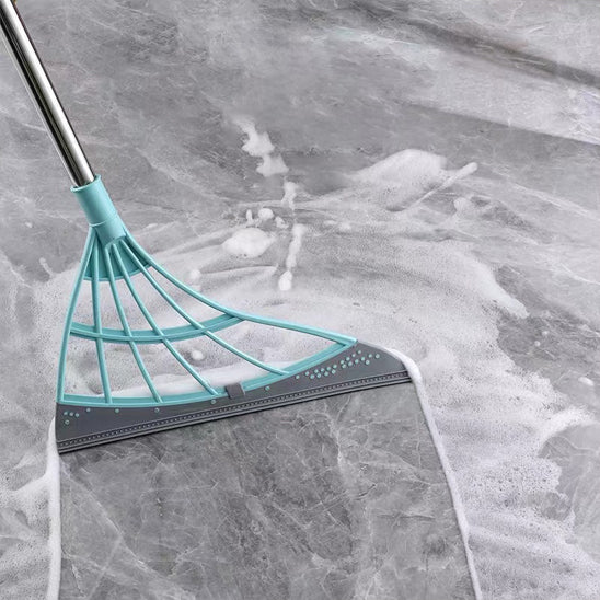 Balai silicone triangulaire multifonction pour nettoyer sol, vitres et salle de bain