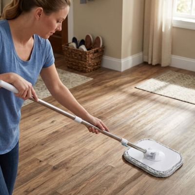 balai serpillère microfibre manche ergonomique