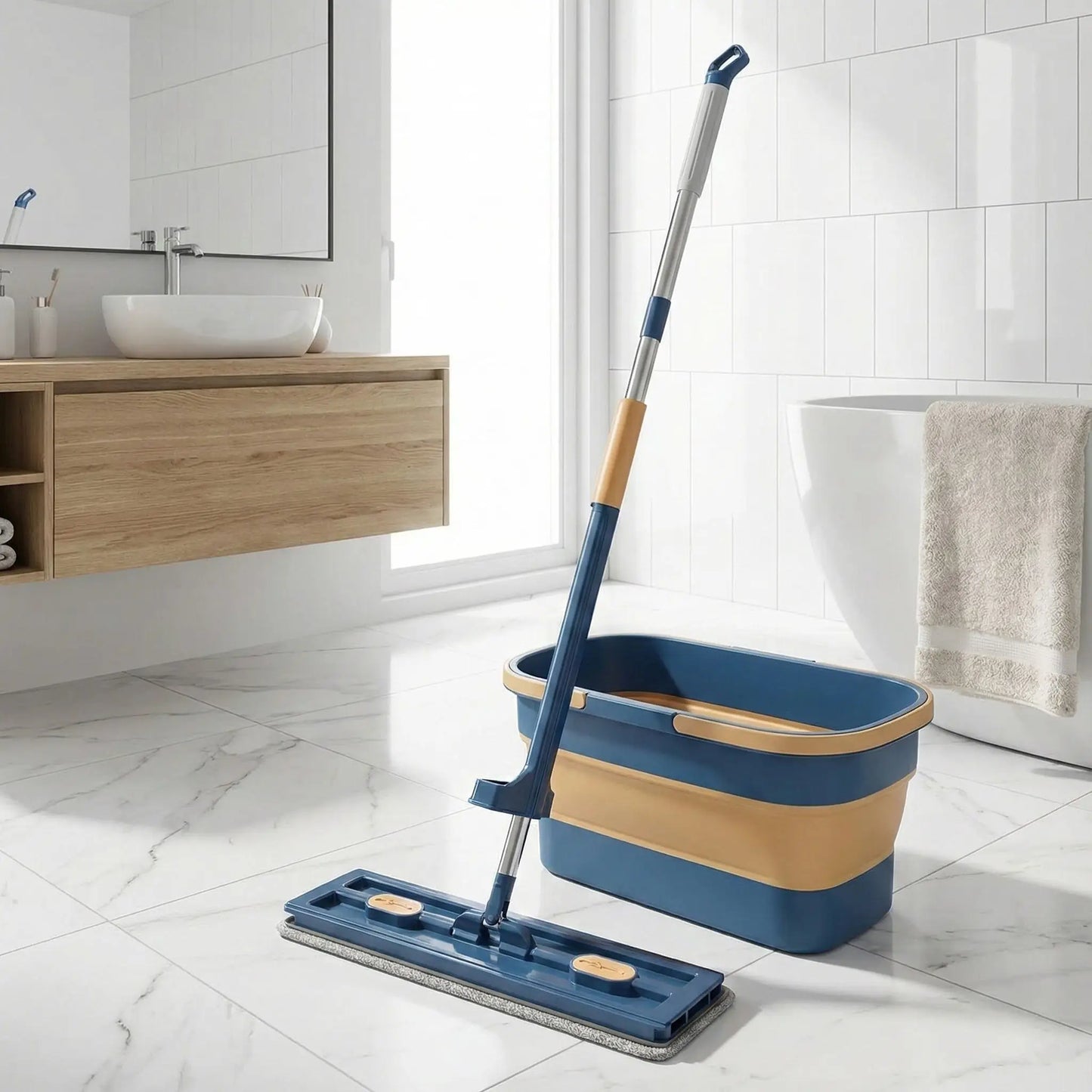 balai serpillère professionnel microfibre auto essorant avec seau pliable