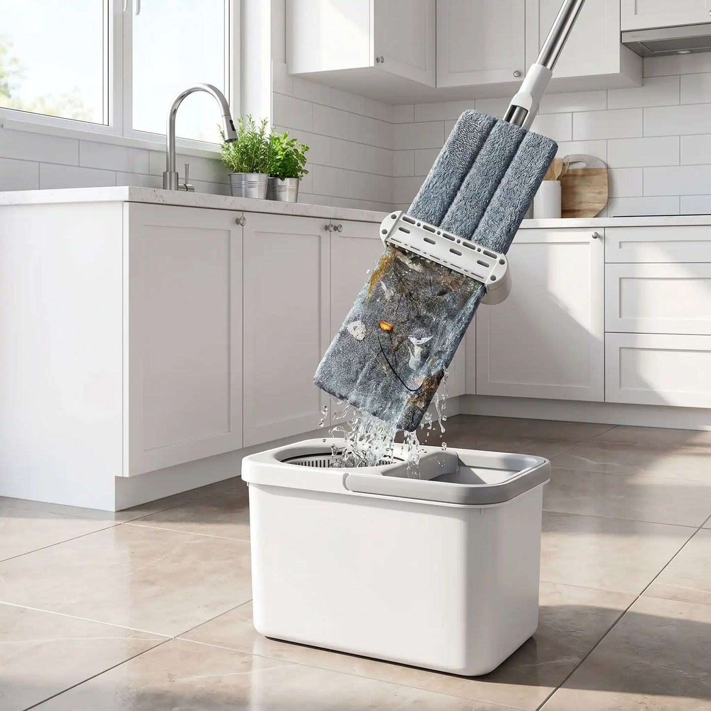 balai serpillère professionnel microfibre avec système autessorage pour sol sec en 1 minute