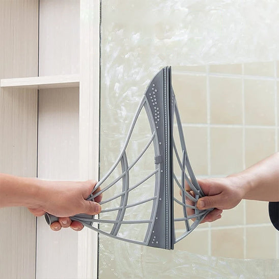 Balai silicone manche amovible pour nettoyage facile des vitres de salle de bain