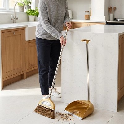 Set balai pelle raclette rangement mural vertical
