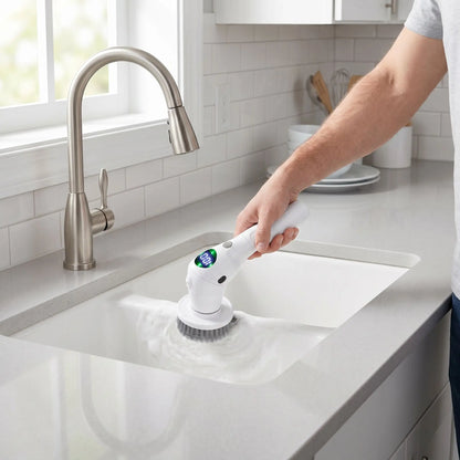 brosse de nettoyage électrique cuisine et salle de bain manche réglable