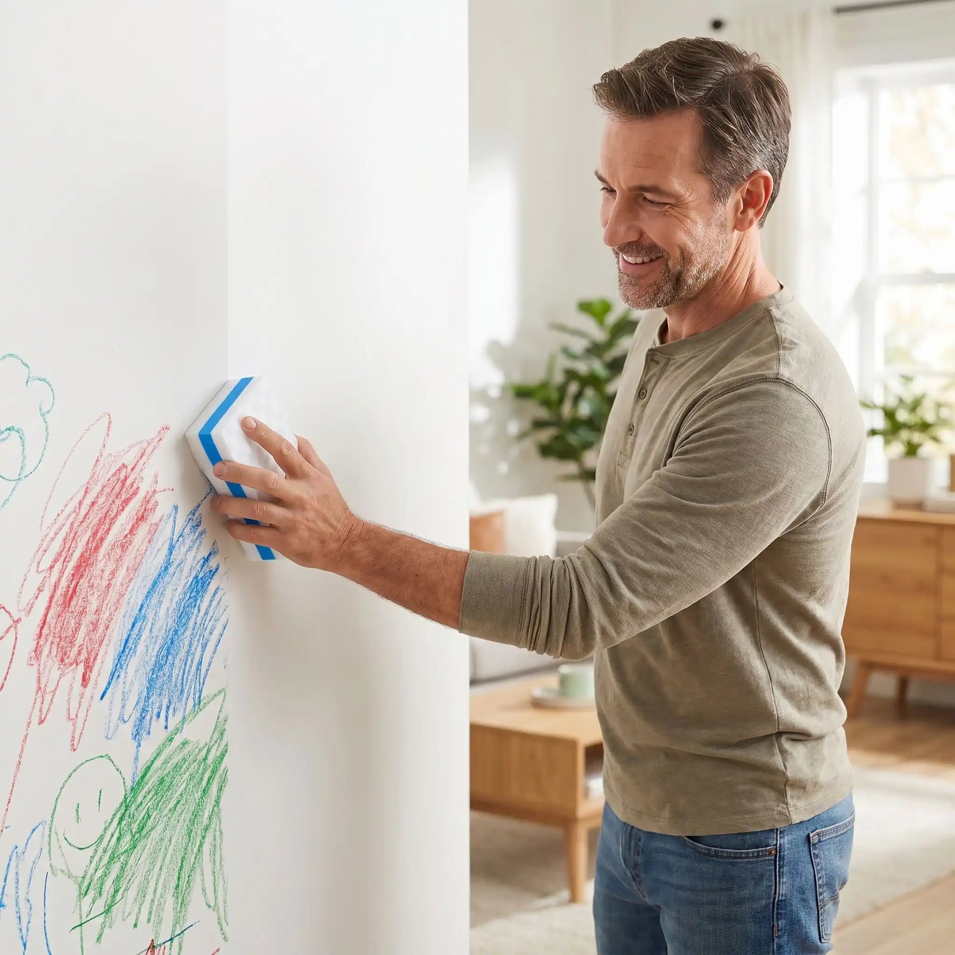 eponge magique qui élimine les traces de stylo sur les murs