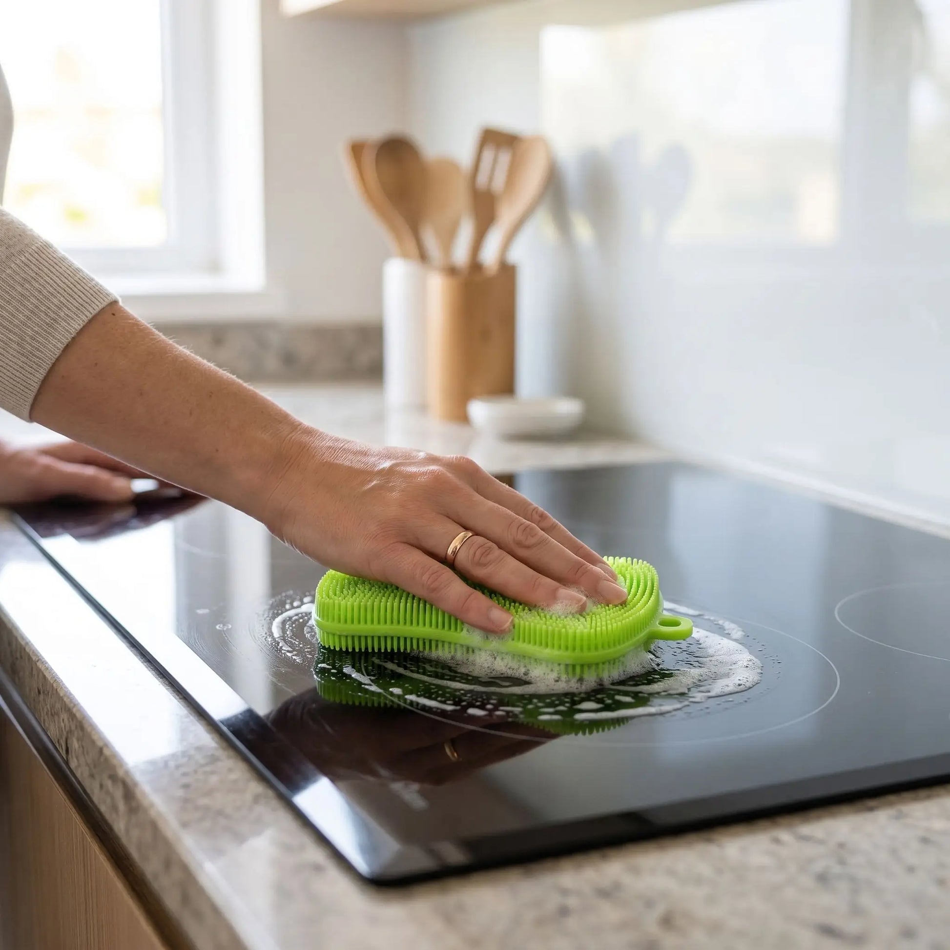 eponge silicone de cuisine qui élimine les taches de gras facilement