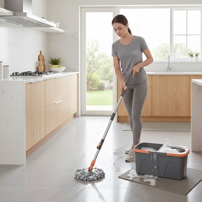 Kit seau et serpillère complet pour nettoyage efficace de tous types de sols