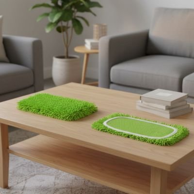 Double pad interchangeable sec et humide de la serpillère microfibre SerpiFiber