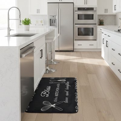 Tapis cuisine lavable noir au design élégant